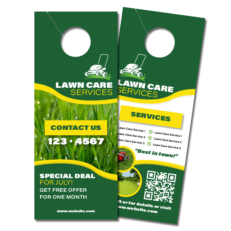 Lawn care service door hanger example